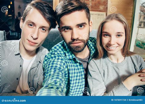 Group of Happy Cheerful Best Friends Making Selfie. Stock Photo - Image ...