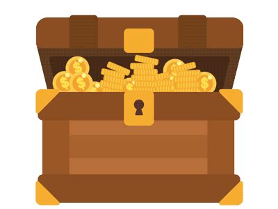 Gold Coins Treasure Chest Flat Animated Icons After Effects | Gold ...