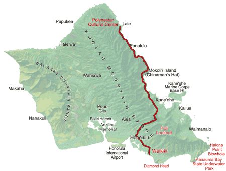 Polynesian Cultural Center Route Map