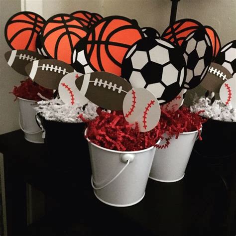 Sports Themes Centerpiece Cutouts | Sports baby shower theme, Sports baby shower, Sports themed ...