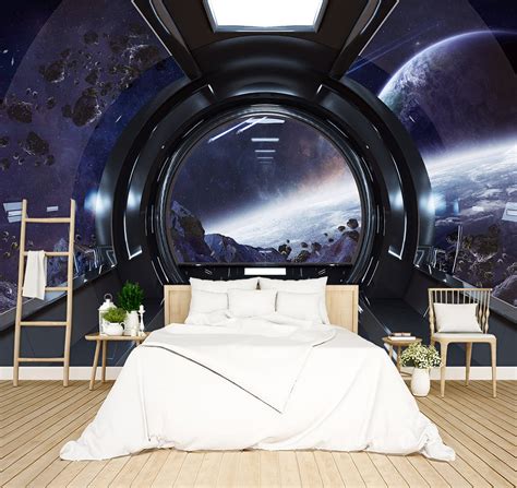 3D Spacecraft Space Wallpaper Bedroom Technology Spaceship Space ...