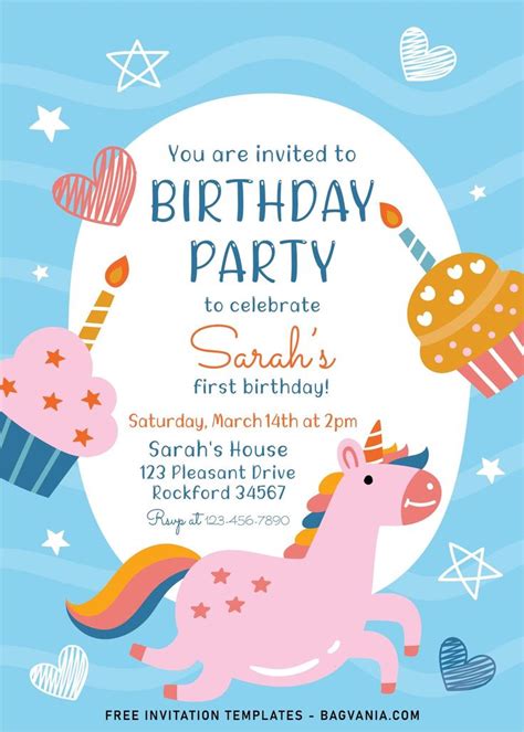 7+ Cute And Fun Birthday Invitation Templates For Kids Birthday Party ...