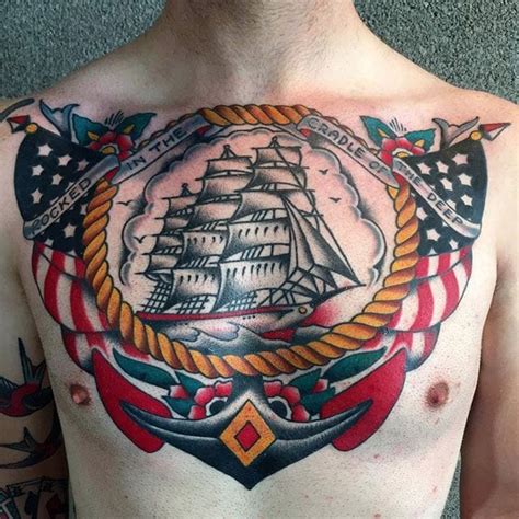 One of Mikey Holmes' (IG—mikeyholmestattooing) solid maritime tattoos ...