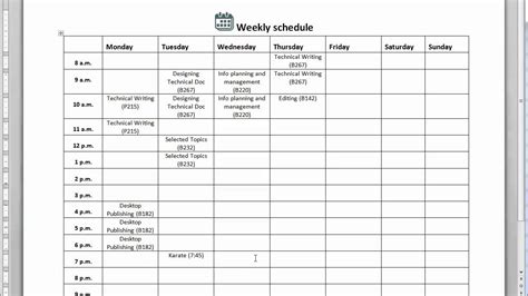 How to create a weekly schedule - YouTube