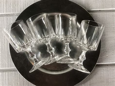 French Crystal Wine Glasses Water Goblets Louvre Cristal D 'arques ...