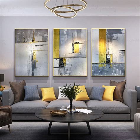 3 Pieces Original Acrylic Painting 3dtexture Artwork Abstract Painting on Canvas Wall Painting ...