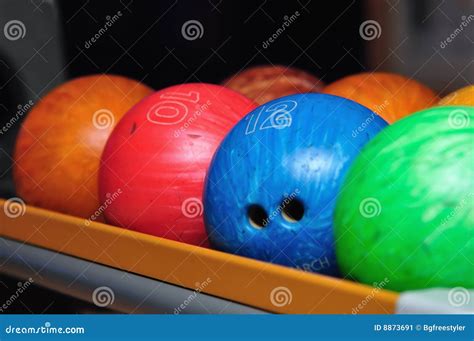 Colorful bowling balls stock image. Image of bowling, green - 8873691