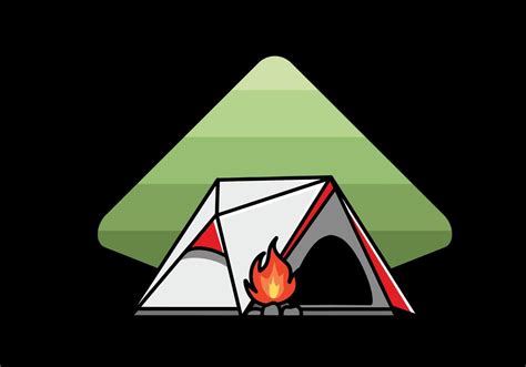 Triangle camping tent and bonfire illustration design 10270176 Vector Art at Vecteezy