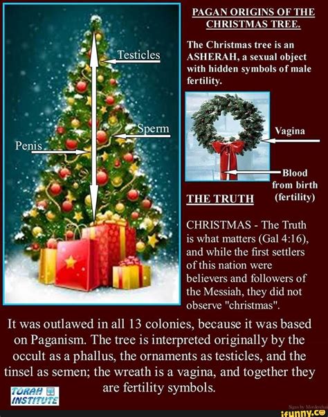 PAGAN ORIGINS OF THE CHRISTMAS TREE. The Christmas tree is an Testicles ASHERAH, a sexual object ...