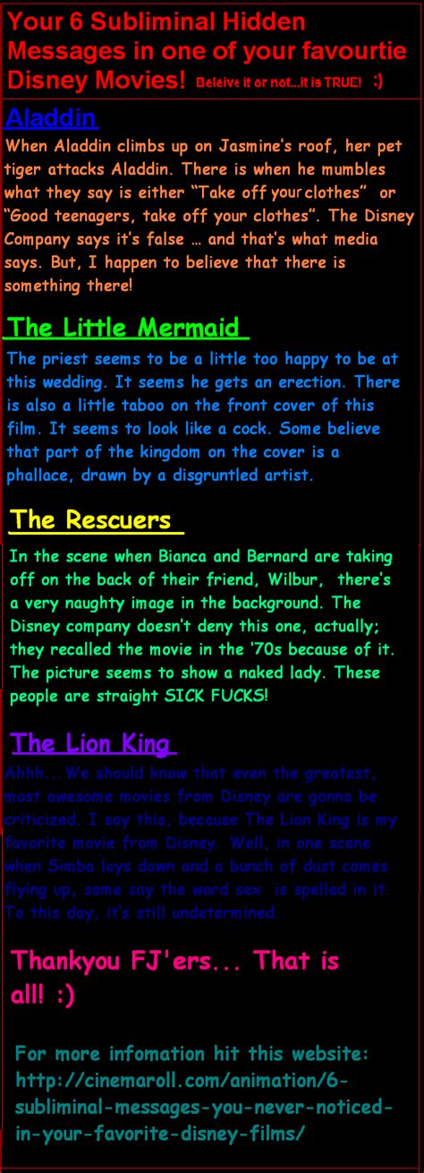 Hidden Messages- Disney Movies