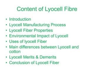 Regenerated fibre lyocell | PPT