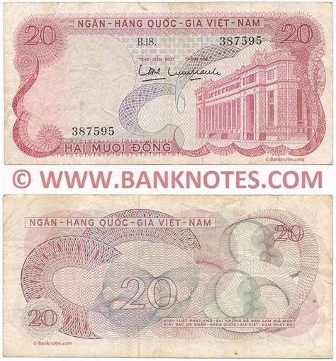 South Viet Nam 20 Dong 1969 - Vietnamese Currency Bank Notes, Southeast Asian Paper Money ...