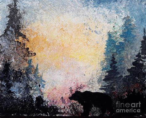 Bear walking in the woods Painting by Marjie Scott - Fine Art America