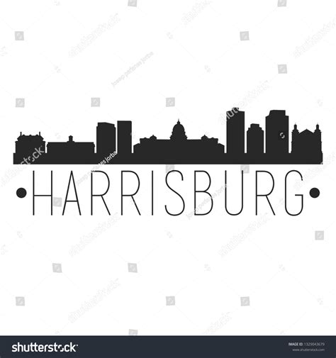 Harrisburg Pennsylvania City Skyline Silhouette City Stock Vector ...