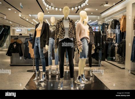 Mannequins displayed at clothing retail store H&M in Hong Kong Stock ...