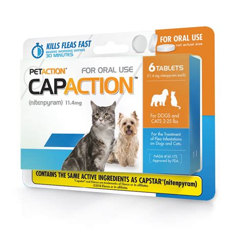 CapAction Fast Acting Flea Treatment for Cats & Small Dogs, 6 Tablets - Walmart.com - Walmart.com