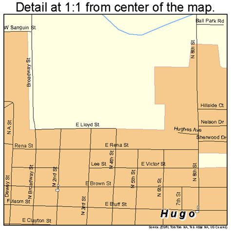 Hugo Oklahoma Street Map 4036300