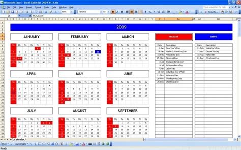 Five Year Calendar Excel Free Calendar Template - Bank2home.com