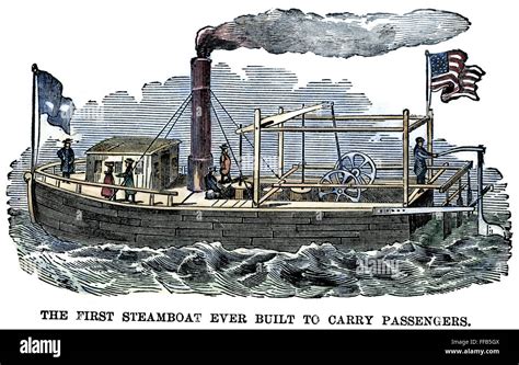 FITCH'S STEAMBOAT, c1790. /nJohn Fitch's third steamboat, the 'Experiment,' which began regular ...