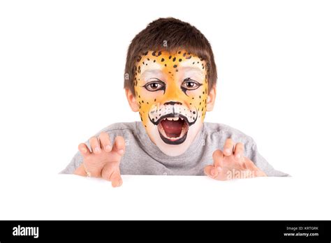 Boy with face-paint Stock Photo - Alamy