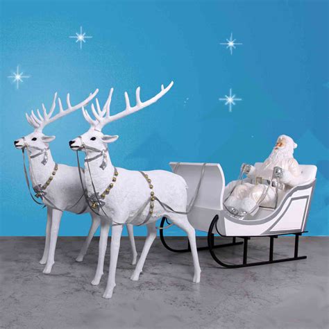 170" Wide Giant Santa, Sleigh & Two Reindeer