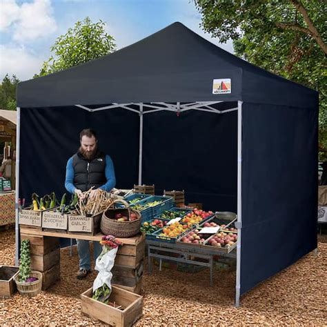 ABCCANOPY 10 ft. x 10 ft. Black Commercial Instant Shade Metal Pop Up ...