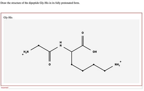 Solved Draw the structure of the dipeptide Gly-His in its | Chegg.com