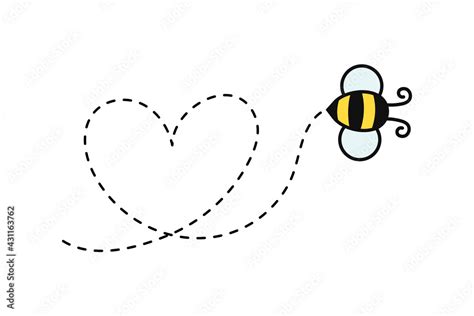 Simple flying bee design vector. Cartoon bee isolated on white background. Stock Vector | Adobe ...