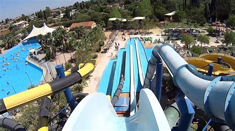 Blue Free Fall Water Slide at Aqualand Corfu - YouTube