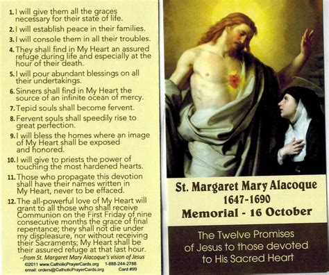 Twelve Promises of the Sacred Heart to St. Margaret Mary Alacoque ...