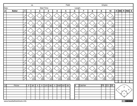 30+ Printable Baseball Scoresheet / Scorecard Templates ᐅ Template Lab