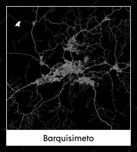 Premium Vector | Minimal city map of barquisimeto (venezuela, south ...