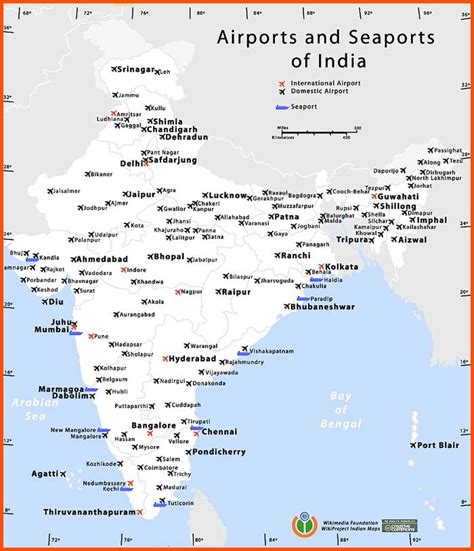 Domestic International Airport Map,International Airports Map of India