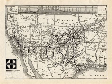 1941 Antique SANTA FE Railroad Map Santa Fe Railway Map 9128 | eBay ...