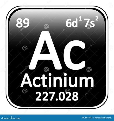 Periodic Table Element Actinium Icon. Stock Illustration - Illustration ...