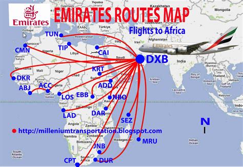 airlines routes map: Emirates routes map