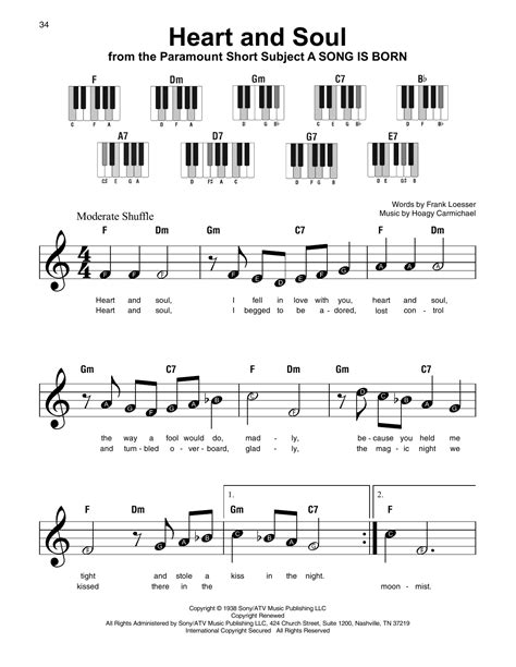 Heart And Soul by Hoagy Carmichael Sheet Music for Super Easy Piano at ...