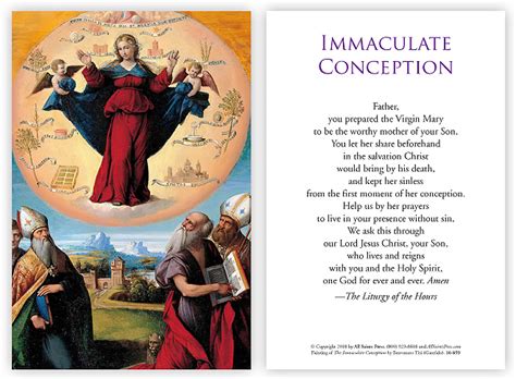 Immaculate Conception Prayer Card