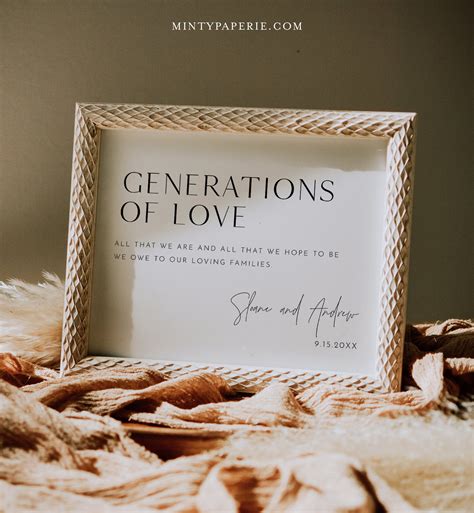 Generations of Love Sign, All That We Are All That We Hope to Be, Wedding Generations Table ...