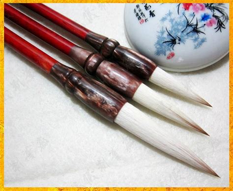 Large Chinese Traditional Calligraphy Pen Brush Middle Regular Script Writing Pen Brush Set 3pcs ...