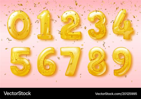 Birthday balloon in shapes numbers Royalty Free Vector Image