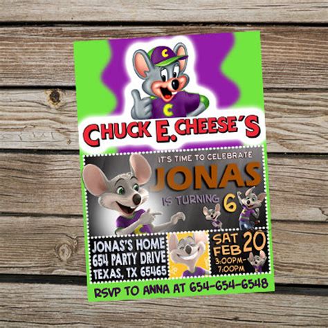 Chuck E Cheese Invitation Chuck E Cheese Birthday Invitation - Etsy