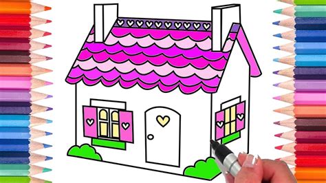 How to Draw a Small Dollhouse Cottage | Coloring Pages for Kids! | Learn to Draw! - YouTube