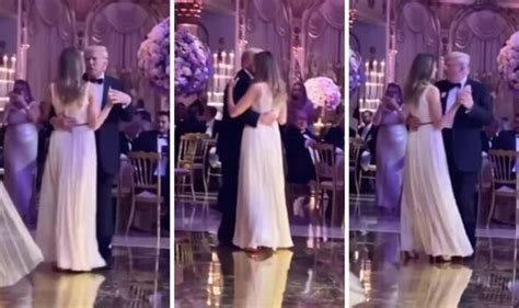 Melania Trump looks elegant in cream gown as she dances with Donald at Tiffany's wedding ...