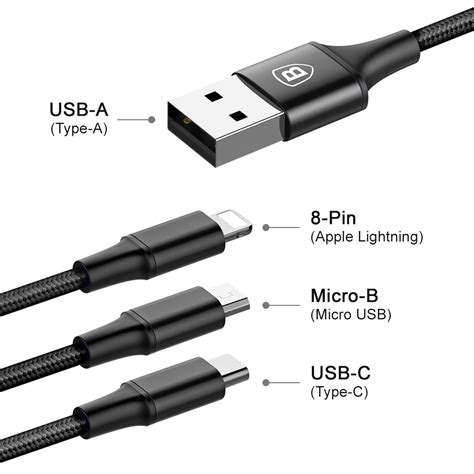 Baseus Rapid 3-in-1 Type-C / Lightning / Micro USB Charging Cable