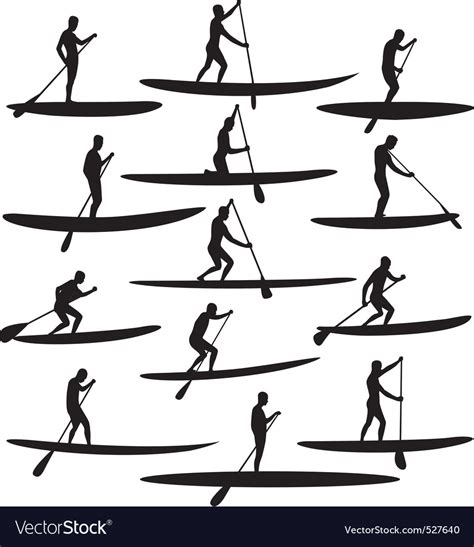 SUP Stand Up Paddle Boarding Royalty Free Vector Image