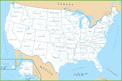 United States Map With Rivers And Mountains