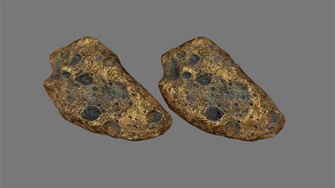 Asteroid Set (gold) - 3D Model by icekazim