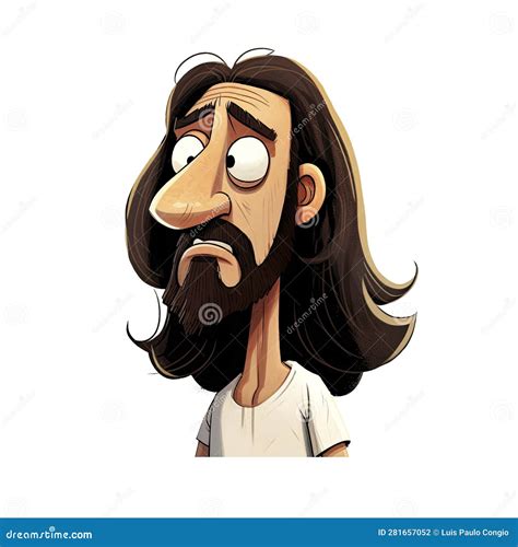 A Cartoon Character with a Long Beard and Hair Stock Illustration - Illustration of accessories ...