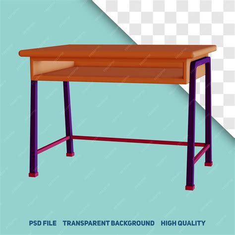 Premium PSD | 3d render minimalist school desk premium psd icon